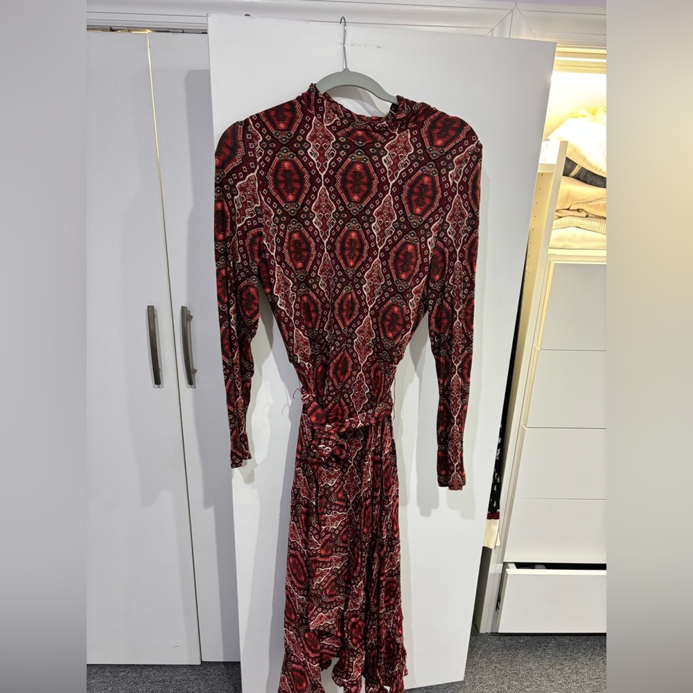 Elegant Red Patterned Dress alice and olivia